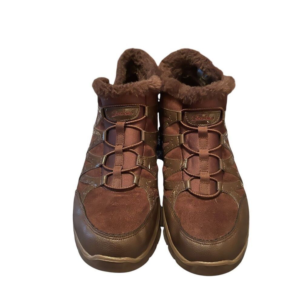 Skechers Womens Brown Relaxed Fit Tribune Womens Winter Ankle Boot Size 10